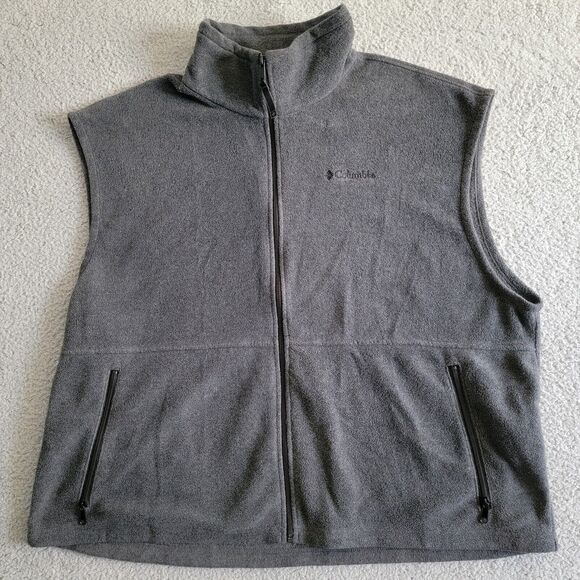 Columbia Other - Columbia Mens Vest Full Zip Sleeveless Fleece Collared Pocket XXL Gray Poly